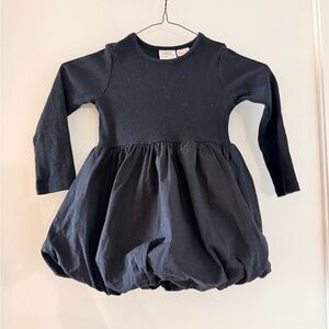 Zara Black Ribbed Long-Sleeve Top